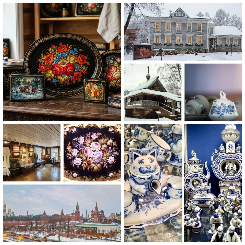 Сильна Россия мастерами (Василёво, Гжель, Федоскино, Жостово, Москва, музей фарфора и дом Суслопаровых в Торжке)